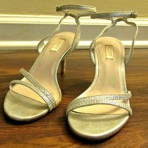 Glint Silver Heeled Sandals Size 5